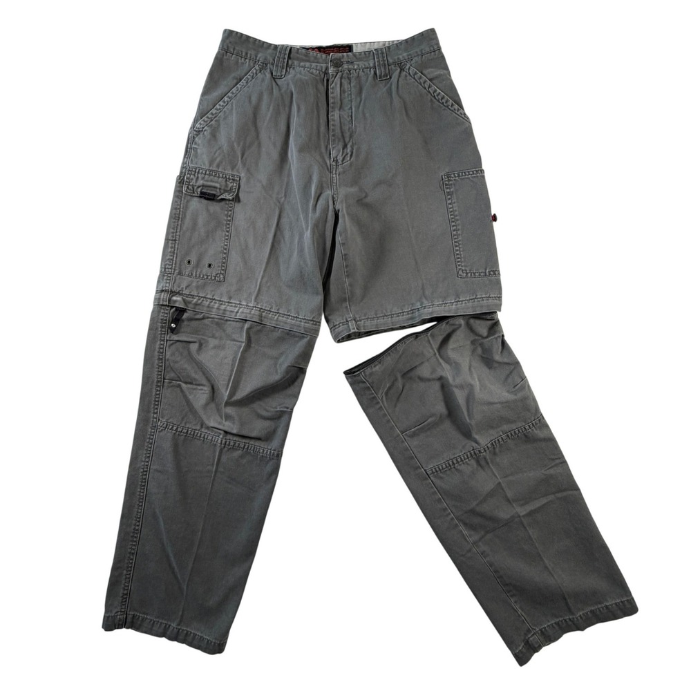 OTB One Tough Brand Mens 30x32 Convertible Cargo Pants Zip Off Shorts Gray